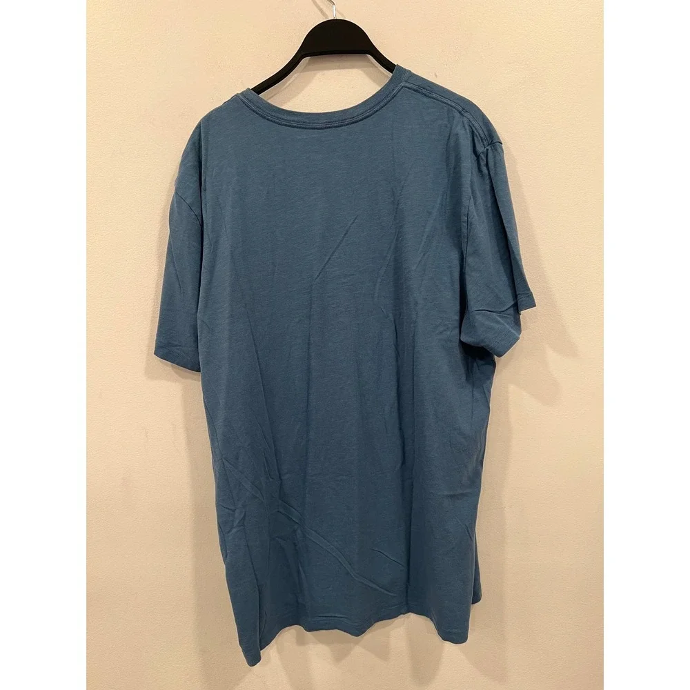 Banana Republic T-Shirt Men's XL Blue V-Neck Graphic Tee Cotton Short Sleeve